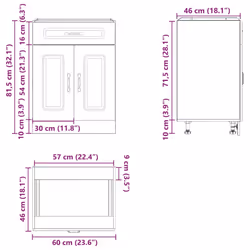 vidaXL Kitchen Base Cabinet Kalmar Black Engineered Wood sink base cabinet - Additional view 10