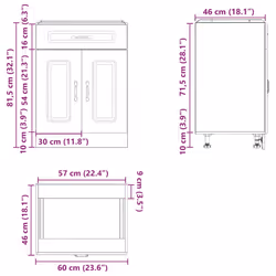 vidaXL Kitchen Base Cabinet Kalmar Smoked Oak Engineered Wood - Additional view 10