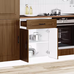 vidaXL Kitchen Base Cabinet Kalmar Brown Oak Engineered Wood sink base cabinet