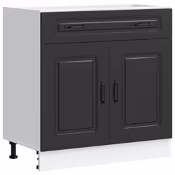 vidaXL Kitchen Base Cabinet Kalmar Black Engineered Wood sink base cabinet
