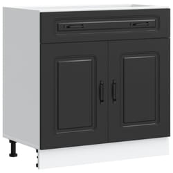 vidaXL Kitchen Base Cabinet Kalmar Black Engineered Wood sink base cabinet
