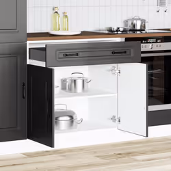 vidaXL Kitchen Base Cabinet Kalmar Black Engineered Wood sink base cabinet