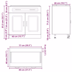 vidaXL Kitchen Base Cabinet Kalmar Grey Sonoma Engineered Wood