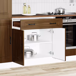 vidaXL Kitchen Base Cabinet Kalmar Brown Oak Engineered Wood sink base cabinet
