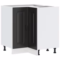 vidaXL Kitchen Corner Base Cabinet Kalmar Black Engineered Wood
