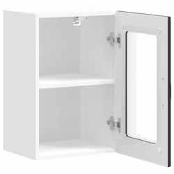 vidaXL Kitchen Wall Cabinet with Glass Door Kalmar Black Engineered Wood - Additional view 9