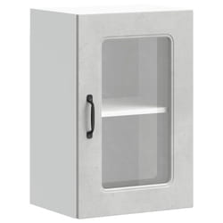 vidaXL Kitchen Wall Cabinet with Glass Door Kalmar Concrete Grey Engineered Wood