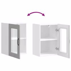 vidaXL Kitchen Wall Cabinet with Glass Door Kalmar Concrete Grey Engineered Wood - Additional view 9