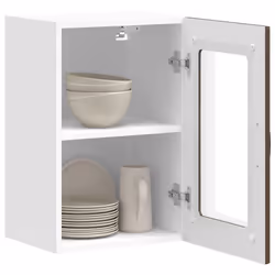 vidaXL Kitchen Wall Cabinet with Glass Door Kalmar Brown Oak Engineered Wood - Additional view 4