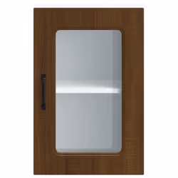 vidaXL Kitchen Wall Cabinet with Glass Door Kalmar Brown Oak Engineered Wood - Additional view 5
