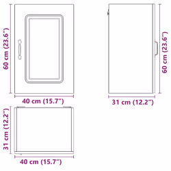 vidaXL Oven CabinetsÂ Kitchen Cabinet Oven Unit 2 pcs Lucca Engineered Wood - concrete grey, 1 pcs - Additional view 3