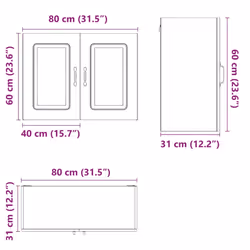 vidaXL Kitchen Wall Cabinet Kalmar Concrete Grey Engineered Wood - Additional view 10