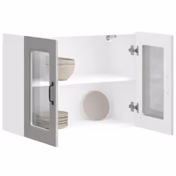vidaXL Kitchen Wall Cabinet with Glass Door Kalmar Concrete Grey Engineered Wood - Additional view 4