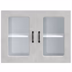 vidaXL Kitchen Wall Cabinet with Glass Door Kalmar Concrete Grey Engineered Wood - Additional view 5
