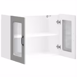 vidaXL Kitchen Wall Cabinet with Glass Door Kalmar Concrete Grey Engineered Wood - Additional view 6