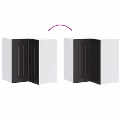 vidaXL Kitchen Wall Corner Cabinet Kalmar Black Engineered Wood - Additional view 7