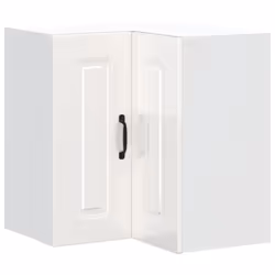 vidaXL Kitchen Wall Corner Cabinet Kalmar High Gloss White Engineered Wood