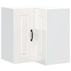 vidaXL Kitchen Wall Corner Cabinet Kalmar High Gloss White Engineered Wood