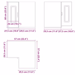 vidaXL Kitchen Wall Corner Cabinet Kalmar High Gloss White Engineered Wood - Additional view 10