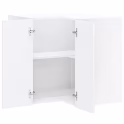 vidaXL Kitchen Wall Corner Cabinet Kalmar High Gloss White Engineered Wood - Additional view 4