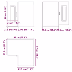 vidaXL Kitchen Wall Corner Cabinet Kalmar Grey Sonoma Engineered Wood - Additional view 3
