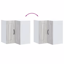 vidaXL Kitchen Wall Corner Cabinet Kalmar Grey Sonoma Engineered Wood - Additional view 7