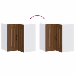 vidaXL Kitchen Wall Corner Cabinet Kalmar Brown Oak Engineered Wood - Additional view 7
