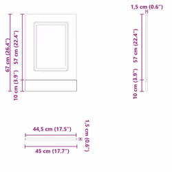 vidaXL Dishwasher PanelÂ KalmarÂ Smoked Oak 45x1.5x67 cm Engineered Wood - Additional view 7