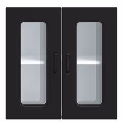 vidaXL Kitchen Wall Cabinet with Glass Door Kalmar Black Engineered Wood - Additional view 6