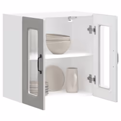 vidaXL Kitchen Wall Cabinet with Glass Door Kalmar Concrete Grey Engineered Wood - Additional view 4