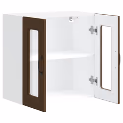 vidaXL Kitchen Wall Cabinet with Glass Door Kalmar Brown Oak Engineered Wood - Additional view 5