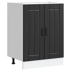 vidaXL Sink Base Cabinet Lucca Black Engineered Wood kitchen base cabinet