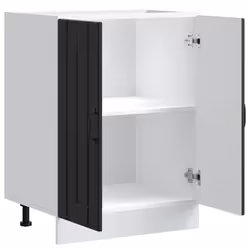 vidaXL Sink Base Cabinet Lucca Black Engineered Wood kitchen base cabinet - Additional view 4