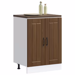 vidaXL Sink Base Cabinet Lucca Brown Oak Engineered Wood kitchen base cabinet