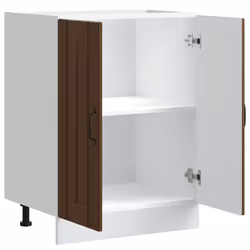 vidaXL Sink Base Cabinet Lucca Brown Oak Engineered Wood kitchen base cabinet - Additional view 4