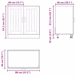 vidaXL Oven Cabinets Kitchen Cabinet Oven Unit 2 pcs Kalmar Engineered Wood - sink base cabinet 80 cm - Additional view 10