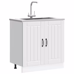 vidaXL Oven Cabinets Kitchen Cabinet Oven Unit 2 pcs Kalmar Engineered Wood - sink base cabinet 80 cm - Additional view 2