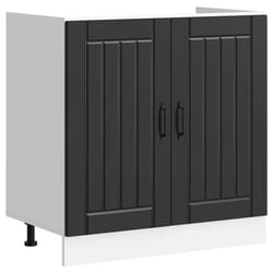 vidaXL Sink Base Cabinet Lucca Black Engineered Wood kitchen base cabinet