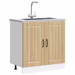 vidaXL Sink Base Cabinet Lucca Sonoma Oak Engineered Wood kitchen base cabinet