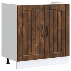 vidaXL Sink Base Cabinet Lucca Smoked Oak Engineered Wood kitchen base cabinet