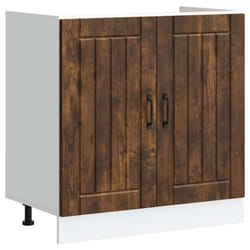 vidaXL Sink Base Cabinet Lucca Smoked Oak Engineered Wood kitchen base cabinet