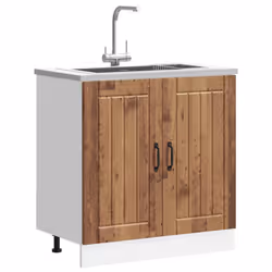 vidaXL Sink Base Cabinet Lucca Old Wood Engineered Wood kitchen base cabinet