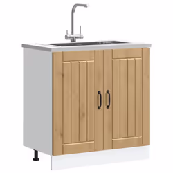 vidaXL Sink Base Cabinet Lucca Artisan Oak Engineered Wood - Additional view 2