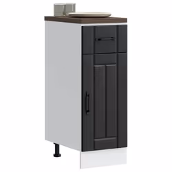vidaXL Oven Cabinets Kitchen Cabinet Oven Unit 2 pcs Kalmar Engineered Wood - black, 30 x 46 x 81.5 cm - Additional view 2