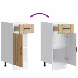 vidaXL Oven Cabinets Kitchen Cabinet Oven Unit 2 pcs Kalmar Engineered Wood - sonoma oak, 30 x 46 x 81.5 cm - Additional view 8