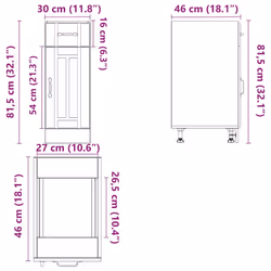 vidaXL Oven Cabinets Kitchen Cabinet Oven Unit 2 pcs Kalmar Engineered Wood - smoked oak, 30 x 46 x 81.5 cm