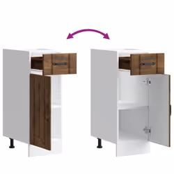vidaXL Oven Cabinets Kitchen Cabinet Oven Unit 2 pcs Kalmar Engineered Wood - smoked oak, 30 x 46 x 81.5 cm - Additional view 8