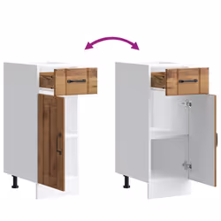 vidaXL Oven Cabinets Kitchen Cabinet Oven Unit 2 pcs Kalmar Engineered Wood - old wood, 30 x 46 x 81.5 cm - Additional view 8