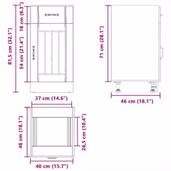 vidaXL Oven Cabinets Kitchen Cabinet Oven Unit 2 pcs Kalmar Engineered Wood - artisan oak, 40 x 46 x 81.5 cm
