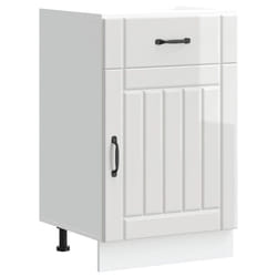 vidaXL Oven Cabinets Kitchen Cabinet Oven Unit 2 pcs Kalmar Engineered Wood - high gloss white, 1 pcs